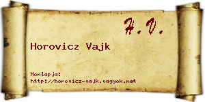 Horovicz Vajk névjegykártya