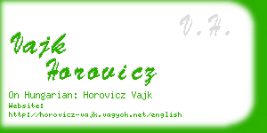 vajk horovicz business card